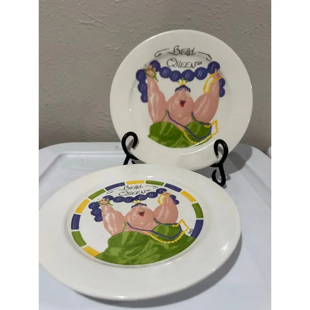 Mardi Gras Bead Queen Plates